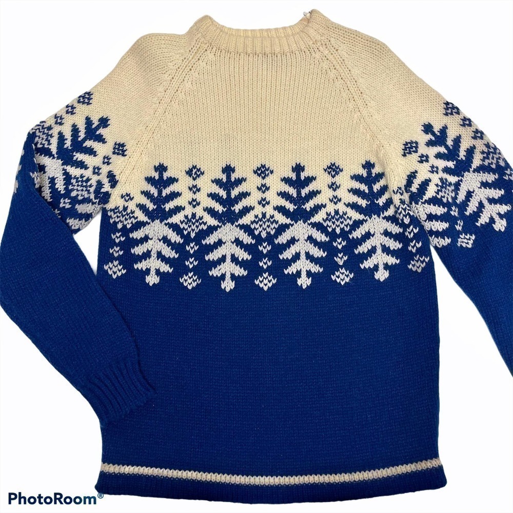Vintage Kimlon 70s Snowflakes Sweater Sz M